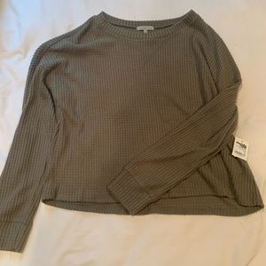 army green crop sweater